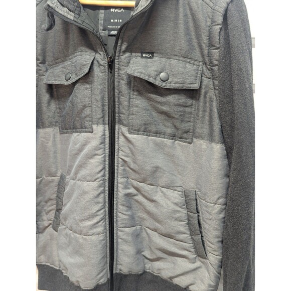 RVCA Size Medium Black & Grey Puffered Waywood Hooded Jacket - Picture 4 of 8